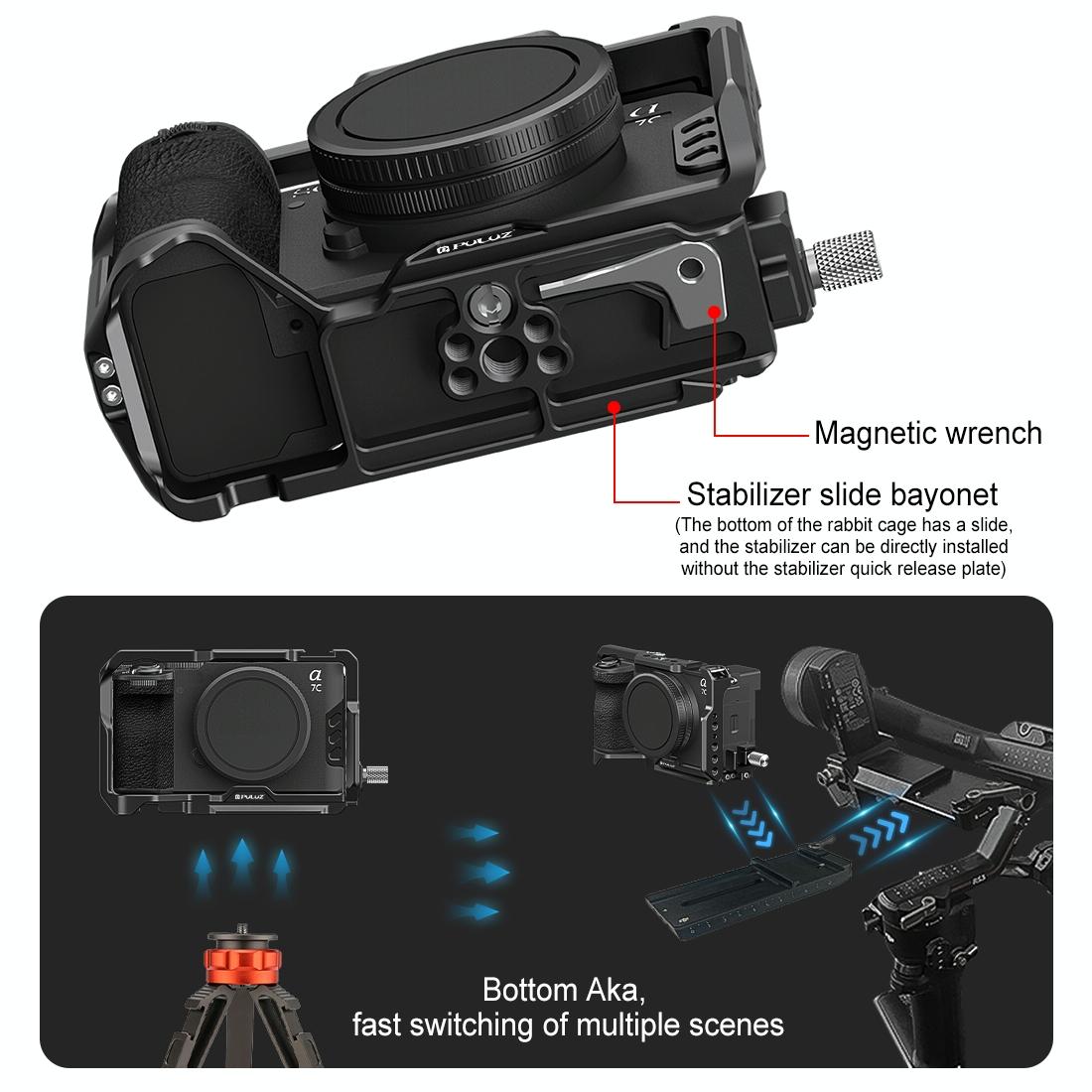 Metal Camera Cage Stabilizer - Black for Sony A7Cm2 / 7C Ii / 7Cr 10