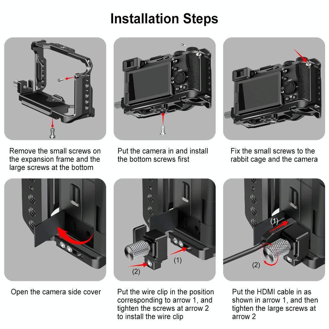 Metal Camera Cage Stabilizer - Black for Sony A7Cm2 / 7C Ii / 7Cr 11