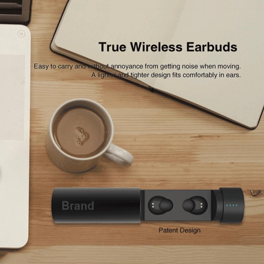 Waterproof Wireless Earbuds with Noise Cancelling and Charging Case - Black 9