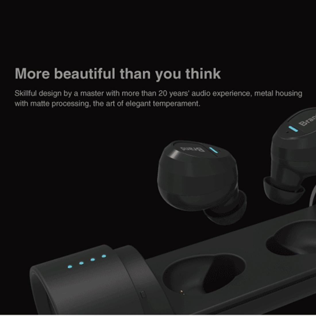 Waterproof Wireless Earbuds with Noise Cancelling and Charging Case - Black 15