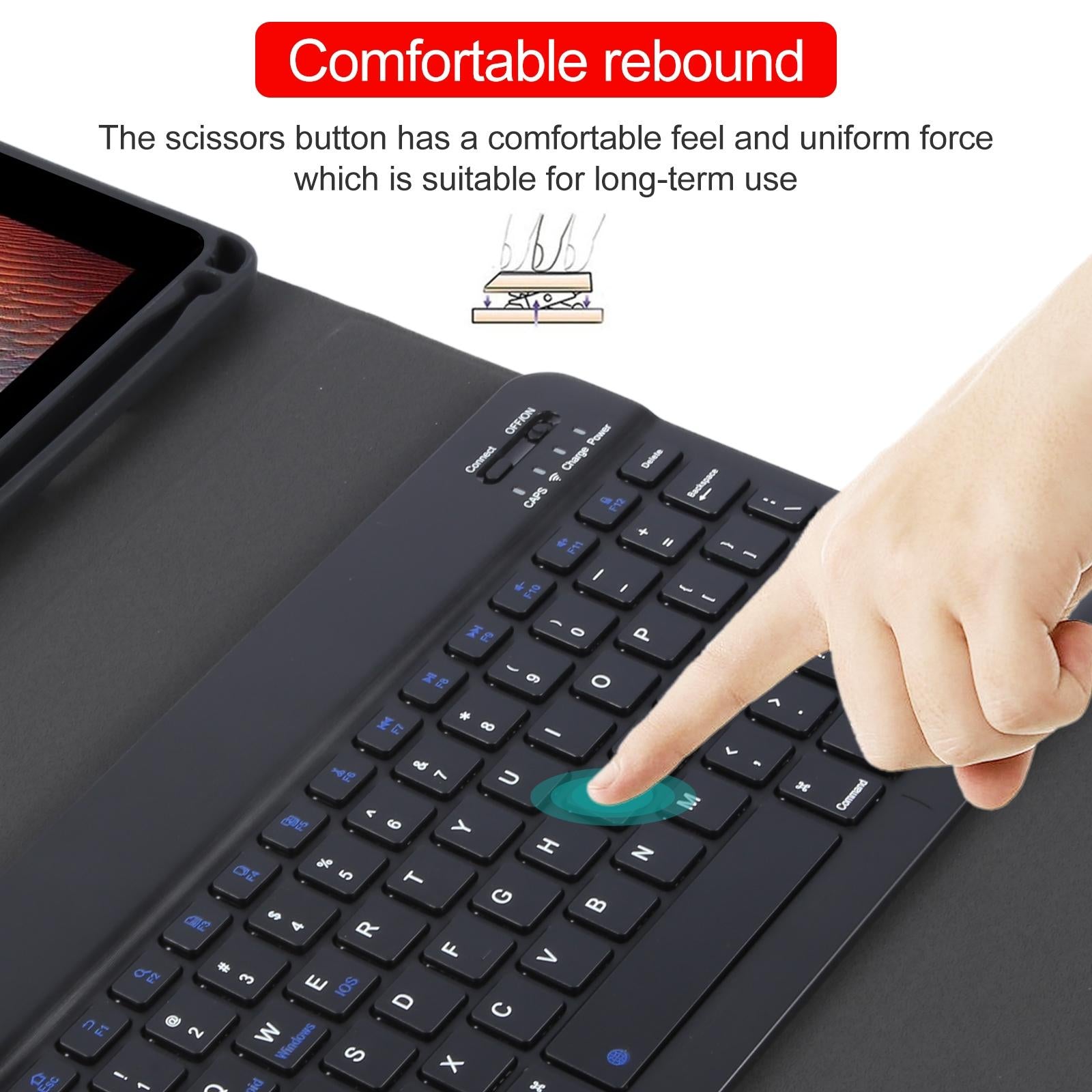 Smart Bluetooth Keyboard & Leather Tablet Case For Ipad Pro 9.7 / Air 2 - Black 10