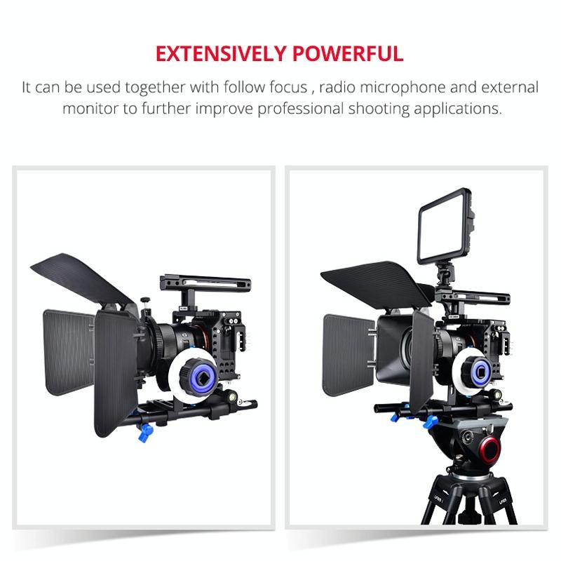 Handle Video Camera Cage Stabilizer For Sony A7K / A72 / A73 / A7S2 / A7R3 / A7R2 / A7X Black 8
