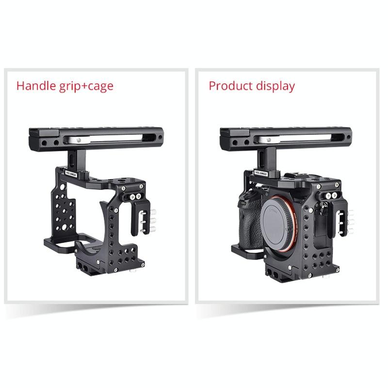 Handle Video Camera Cage Stabilizer For Sony A7K / A72 / A73 / A7S2 / A7R3 / A7R2 / A7X Black 9