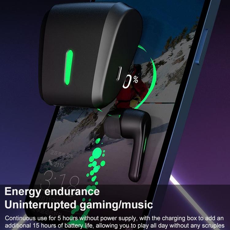 Wireless Gaming Earphones with Low Latency - Black 7