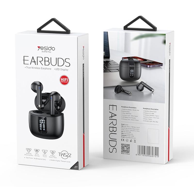 Wireless Bluetooth 5.0 Earphones with Led Display - Black 9