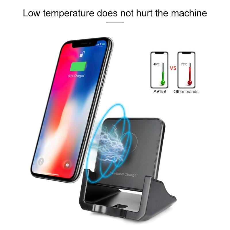 10W Vertical Wireless Charger For Mobile Phones Black 5