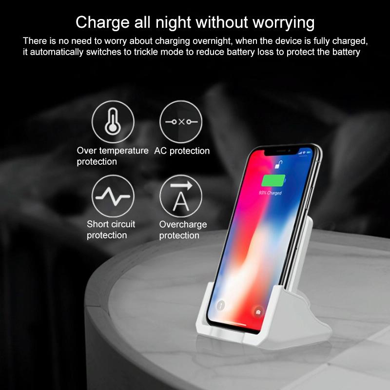 10W Vertical Wireless Charger For Mobile Phones Black 10