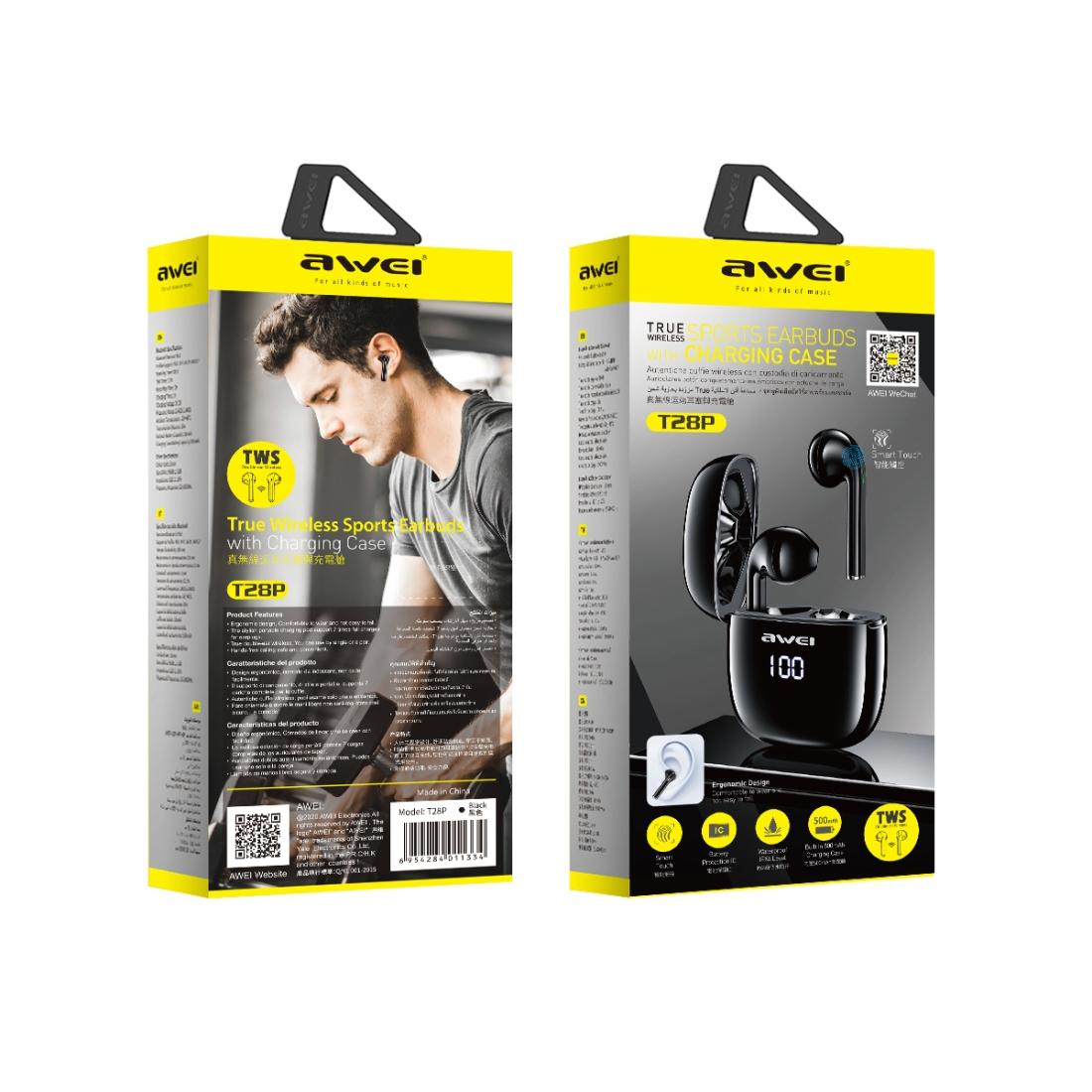 Wireless T28p Bluetooth V5.0 Tws Sports Headset with Led Display and Charging Case 4