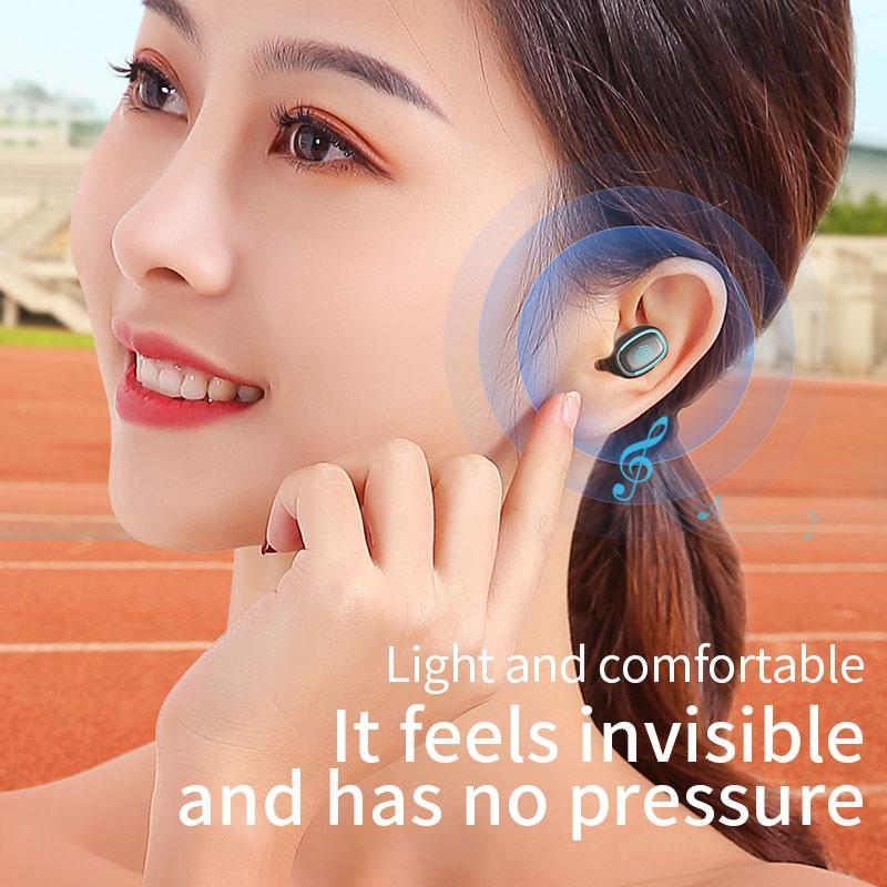 True Wireless Bluetooth Earphones with Digital Display and Charging Box - Black 11