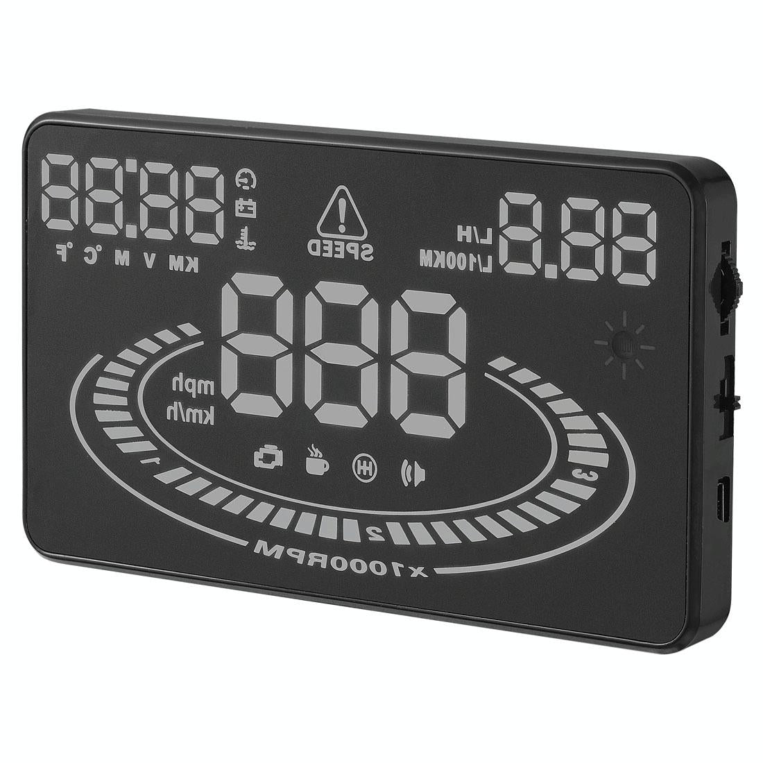 5.5 Inch Car Obdii / Euobd Hud Display Speed Fuel Alarm Black 9