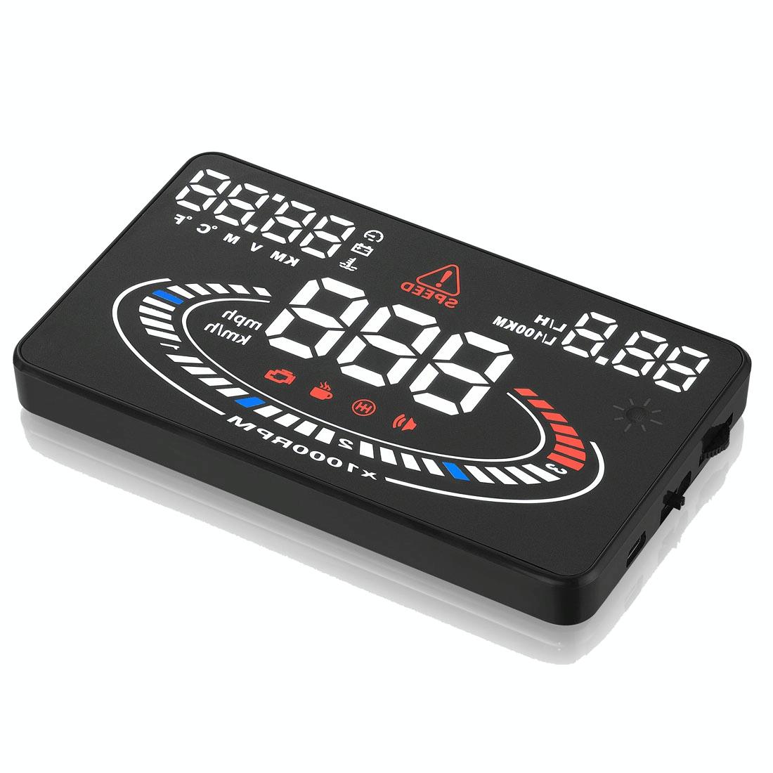 5.5 Inch Car Obdii / Euobd Hud Display Speed Fuel Alarm Black 10
