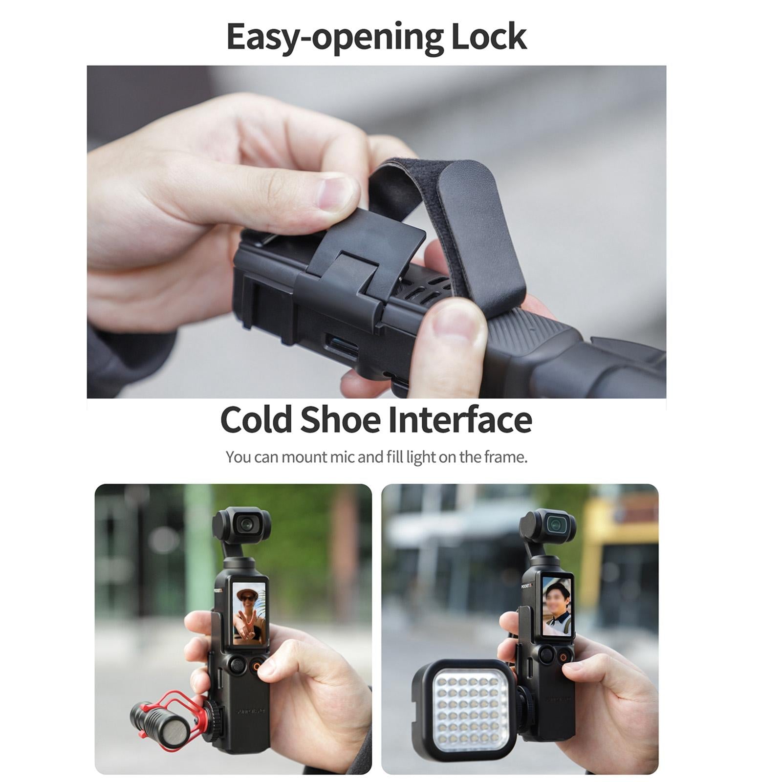 Protective Hand Band for Dji Pocket 3 with Cold Shoe Extension and Handle Cover 5