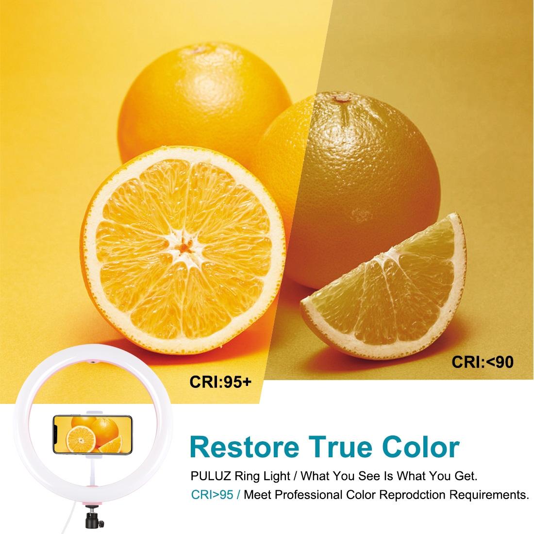 30cm Usb Dual Colour Led Ring Light with Phone Clamp - Black 9