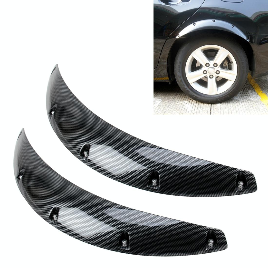 2 Pcs 58Cm Car Stickers Rubber Round Arc Strips Fender Flares Wheel Eyebrow Decal Sticker Black 4