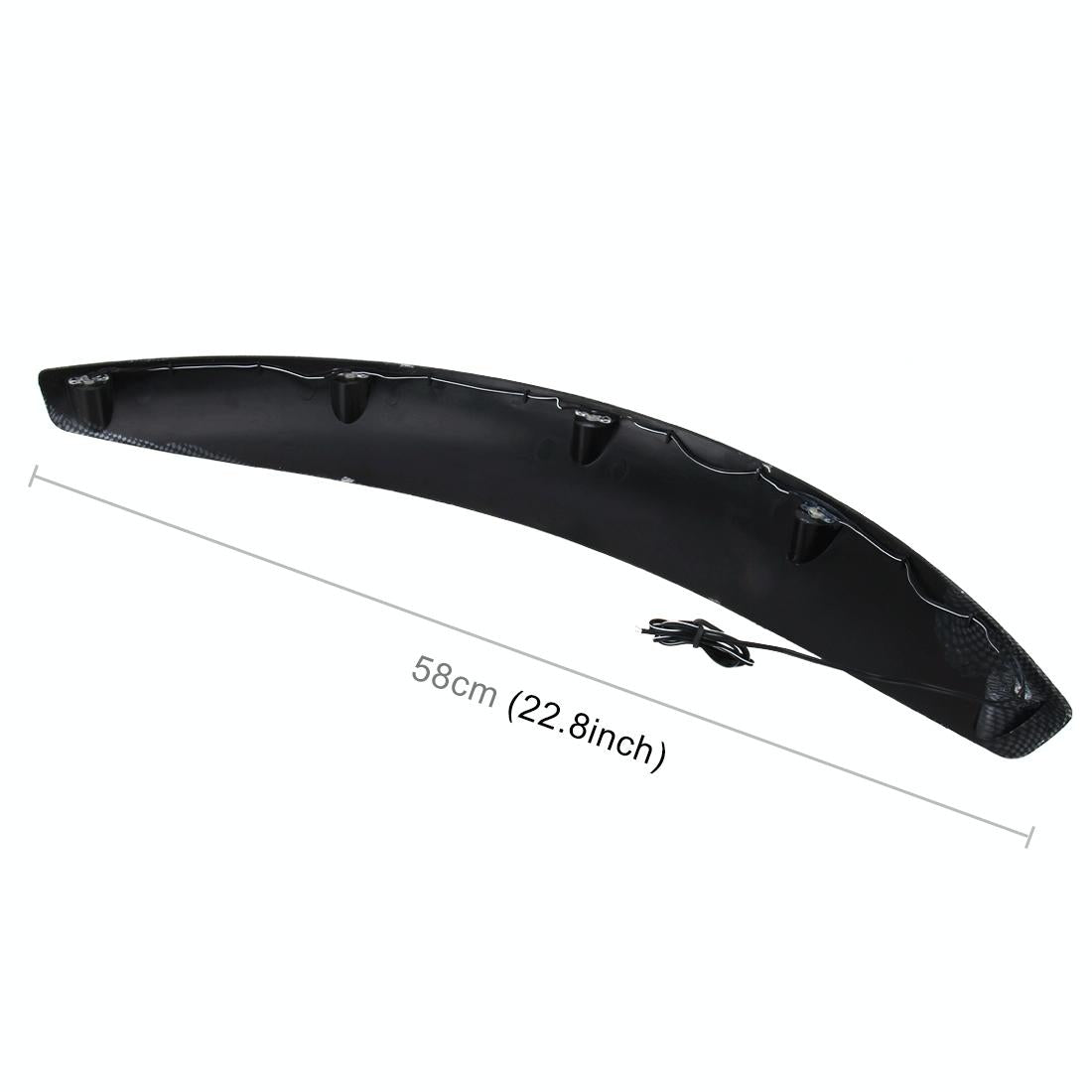 2 Pcs 58Cm Car Stickers Rubber Round Arc Strips Fender Flares Wheel Eyebrow Decal Sticker Black 3