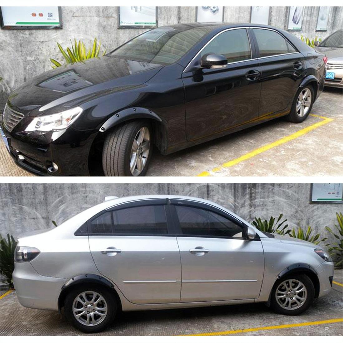 2 Pcs 58Cm Car Stickers Rubber Round Arc Strips Fender Flares Wheel Eyebrow Decal Sticker Black 8