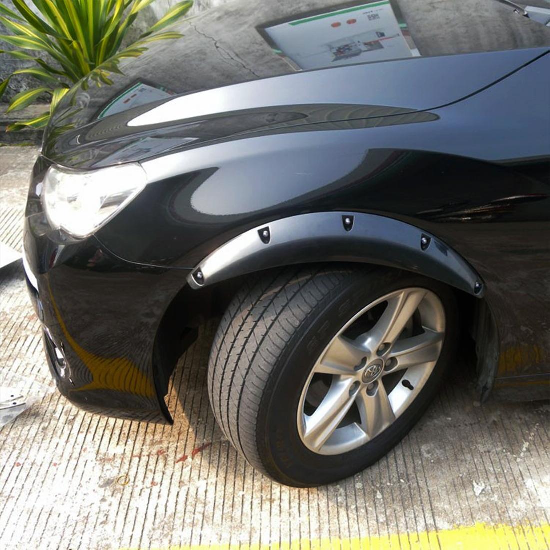 2 Pcs 58Cm Car Stickers Rubber Round Arc Strips Fender Flares Wheel Eyebrow Decal Sticker Black 9