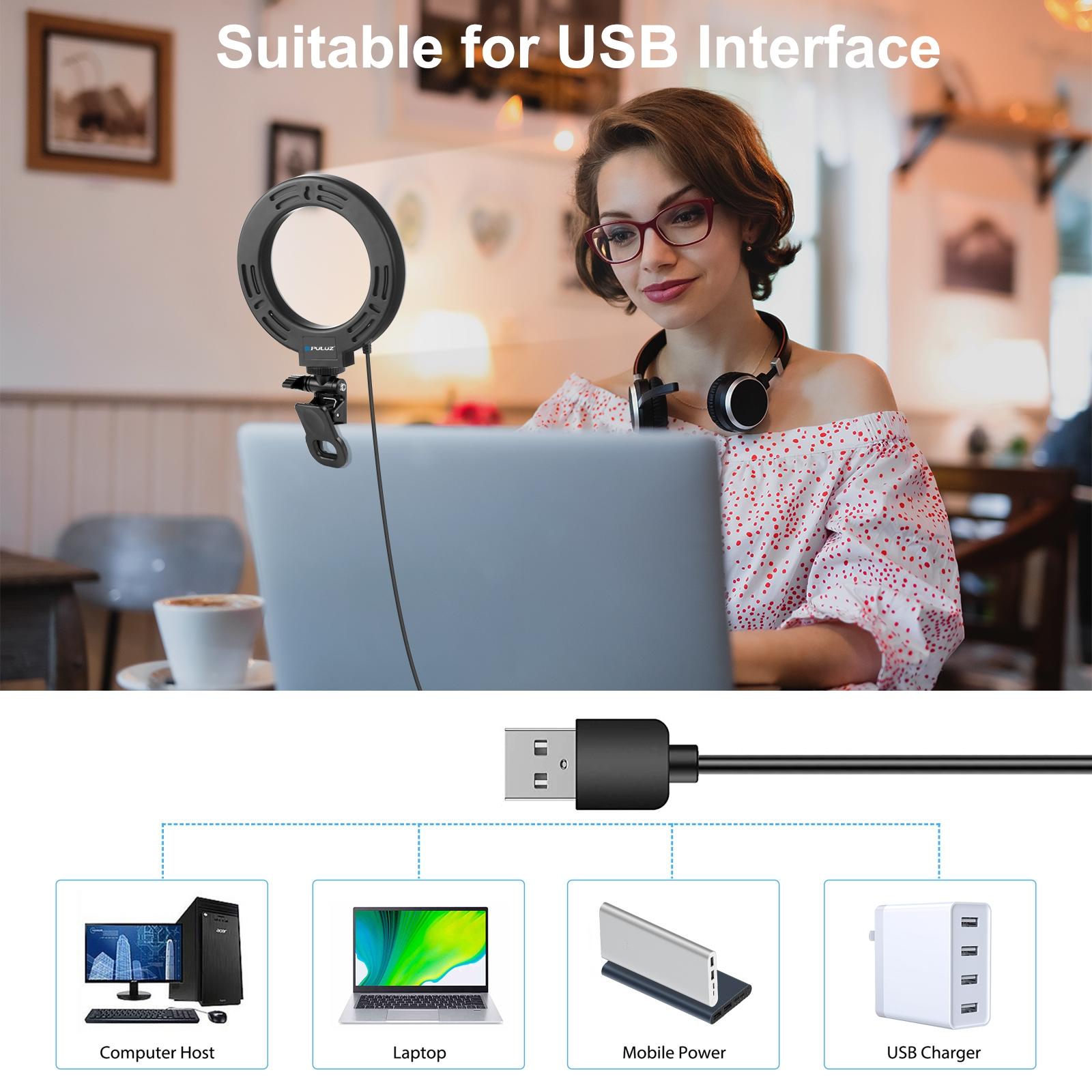 Usb Ring Selfie Light with Dual Colour Temperature and 3 Modes - 4.7 Inch 7