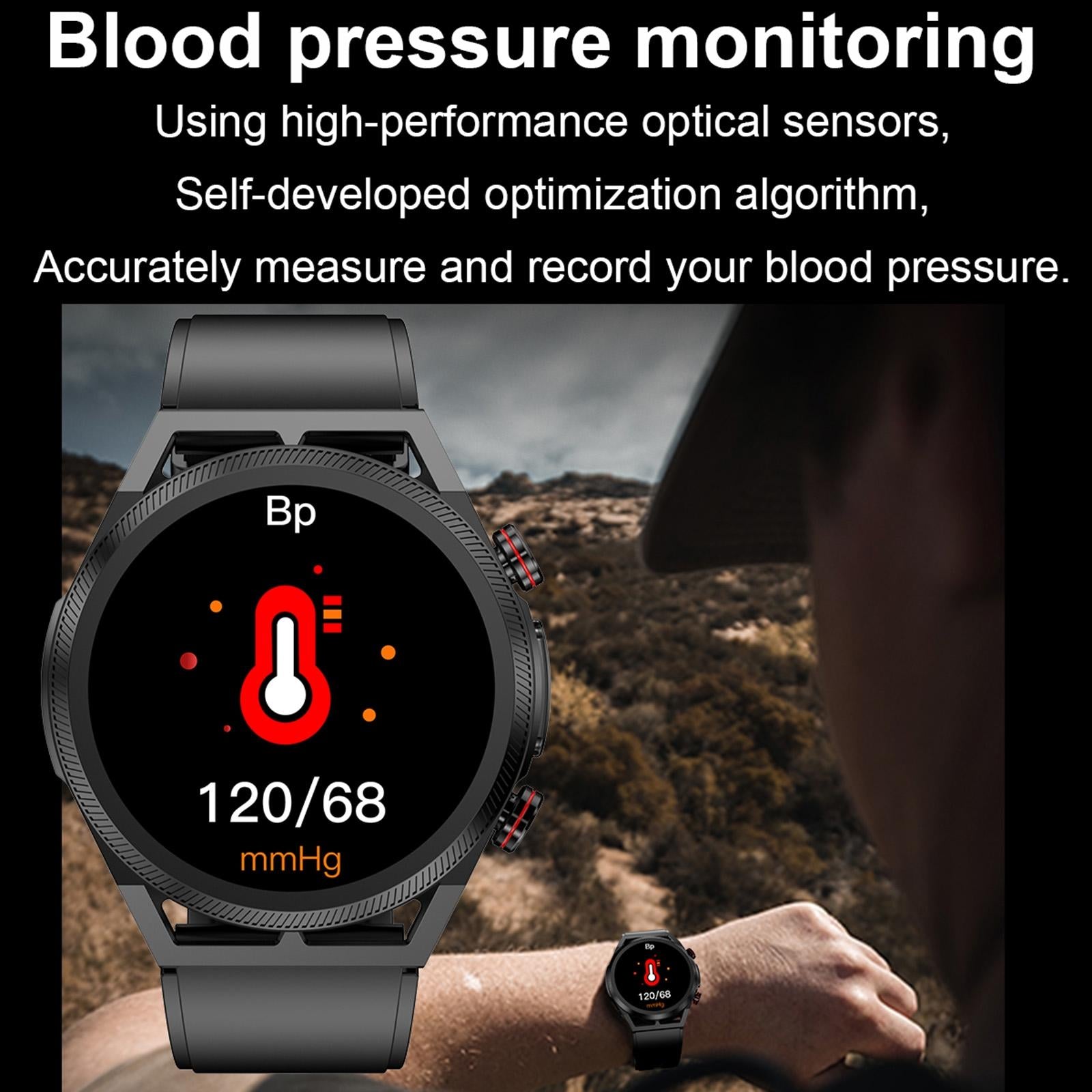 1.39 Inch Ips Screen Ip67 Waterproof Leather Band Smart Watch Support Body Temperature Monitoring / Ecg - Black 12