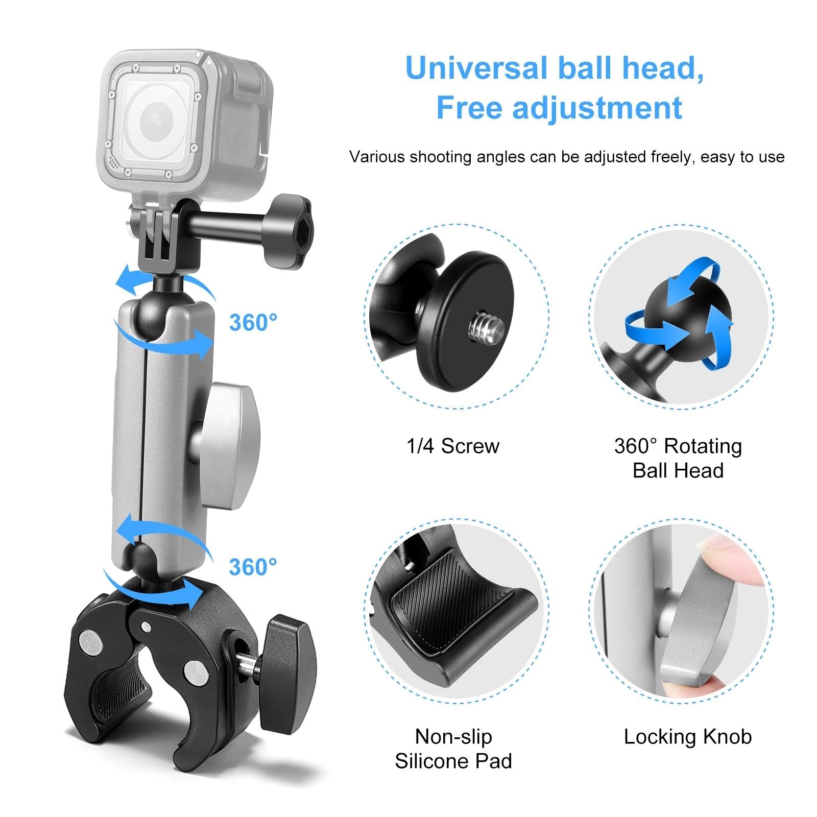 Motorcycle Pliers Mount with Adapter and Screw 4