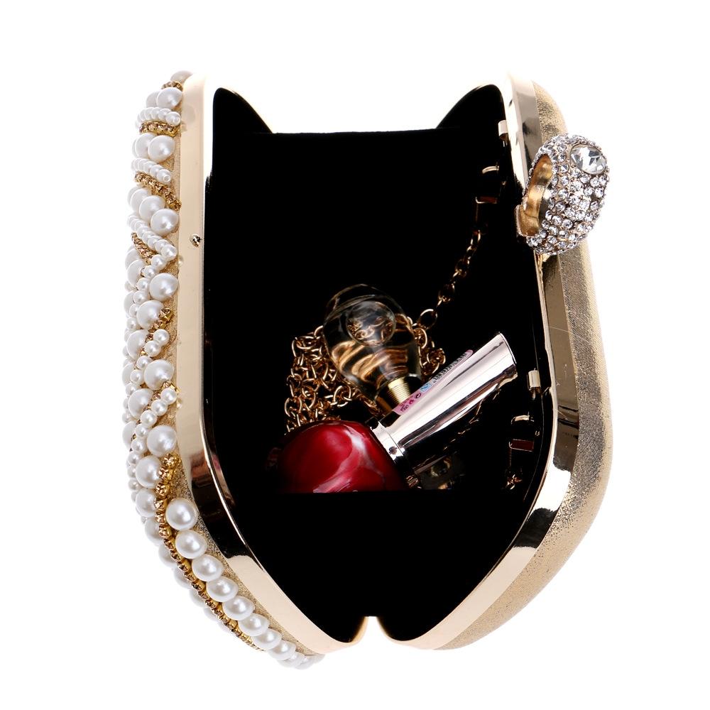 Stylish Pearl Handbag for Fashion Banquets and Parties - Black 4