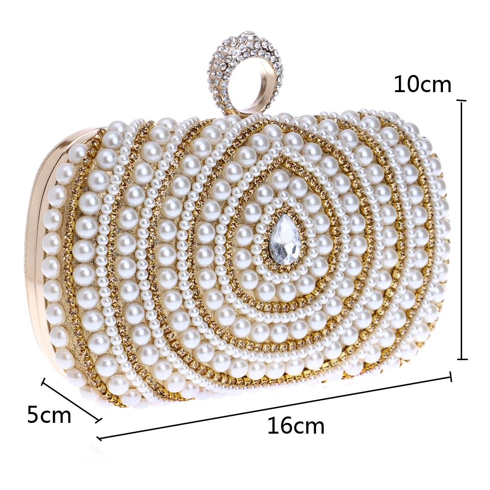 Stylish Pearl Handbag for Fashion Banquets and Parties - Black 6