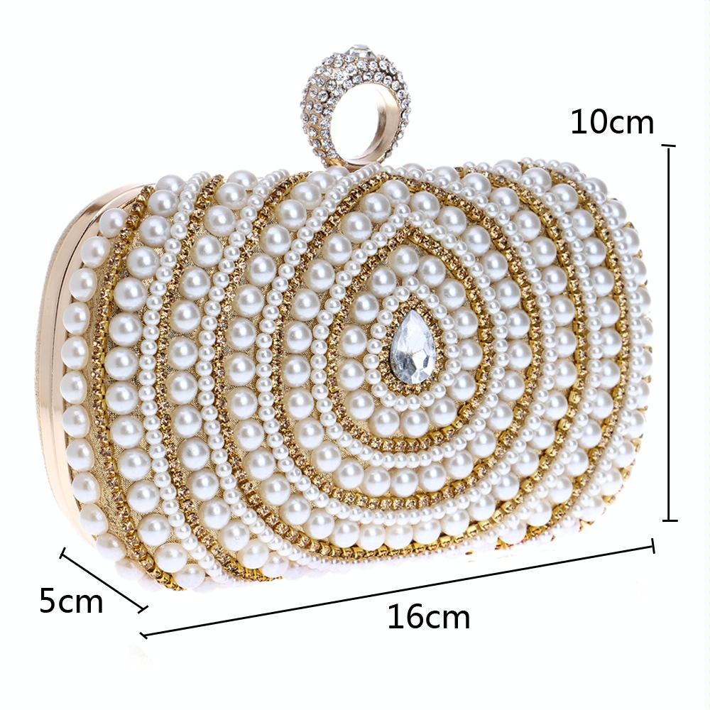 Stylish Pearl Handbag for Fashion Banquets and Parties - Black 13