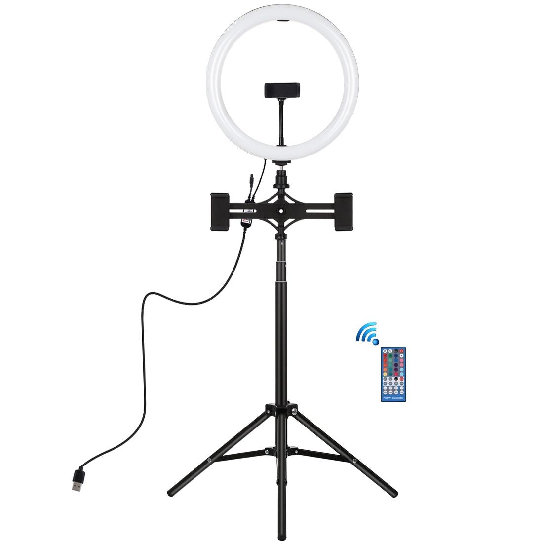 11.8 Rgbw Led Ring Light Kit with Mount Dual Phone Brackets and Remote Control 3