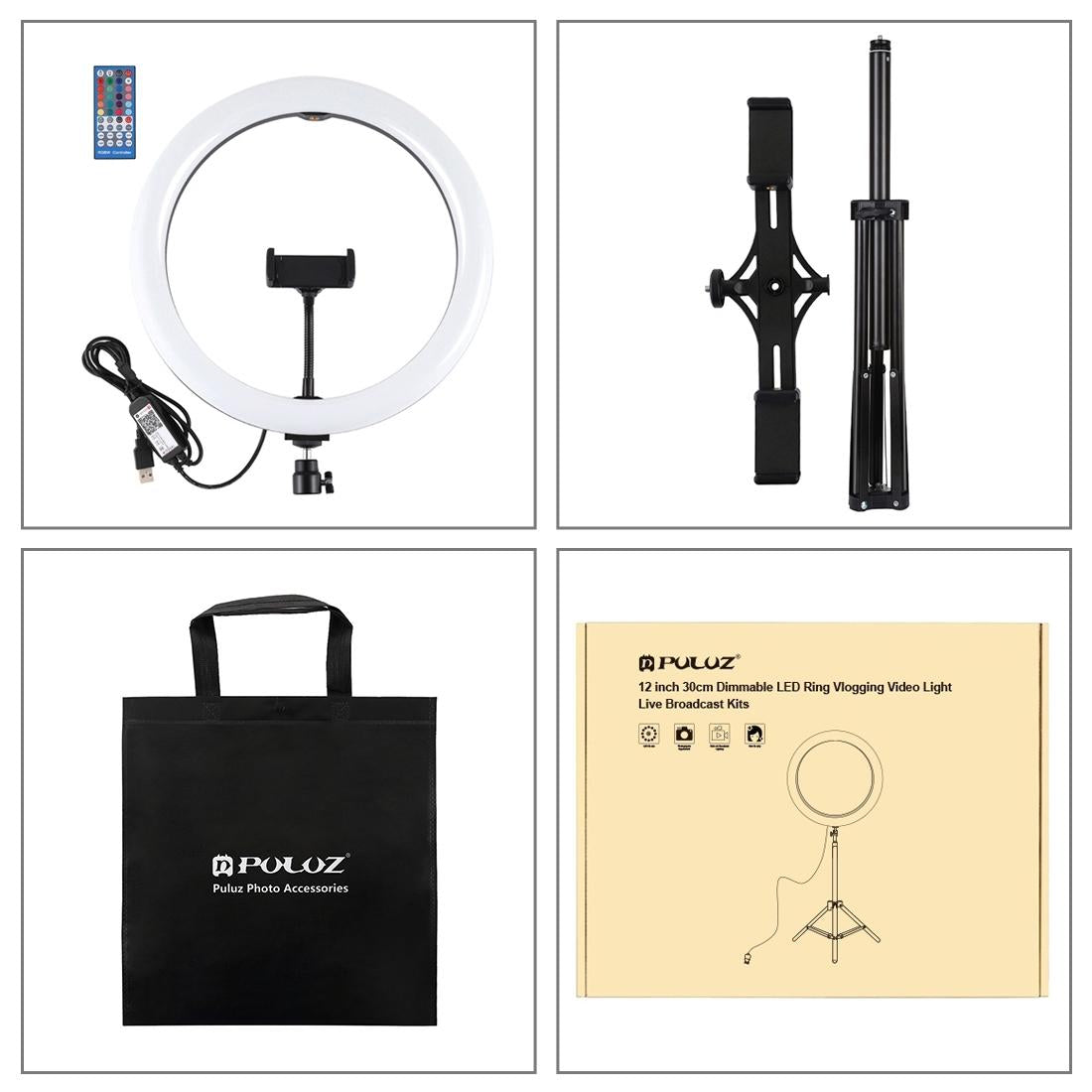 11.8 Rgbw Led Ring Light Kit with Mount Dual Phone Brackets and Remote Control 6