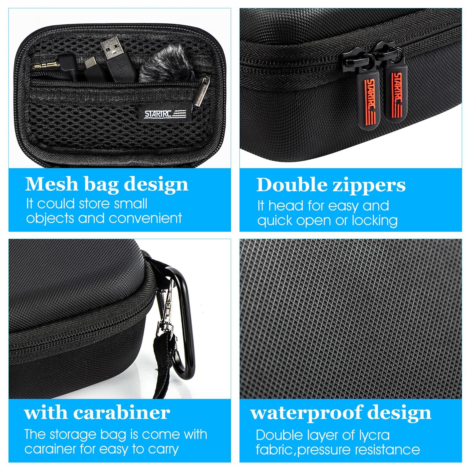 Diamond Texture Leather Storage Bag for Dji Mic - Pu Material 6