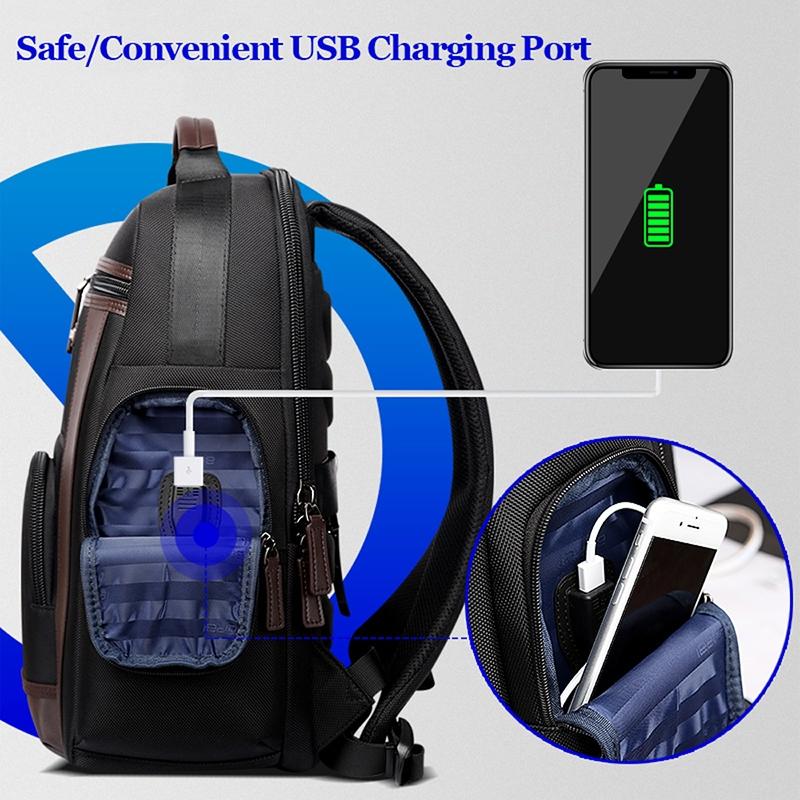 Waterproof Anti-Theft Outdoor Shoulder Bag With Usb Port - Large Capacity - Black 4