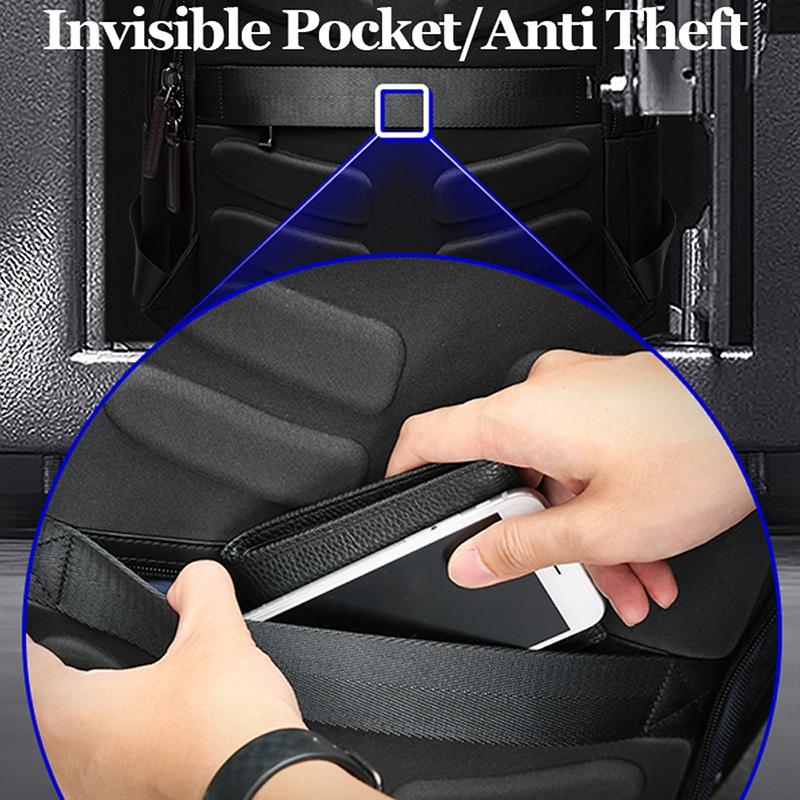 Waterproof Anti-Theft Outdoor Shoulder Bag With Usb Port - Large Capacity - Black 7