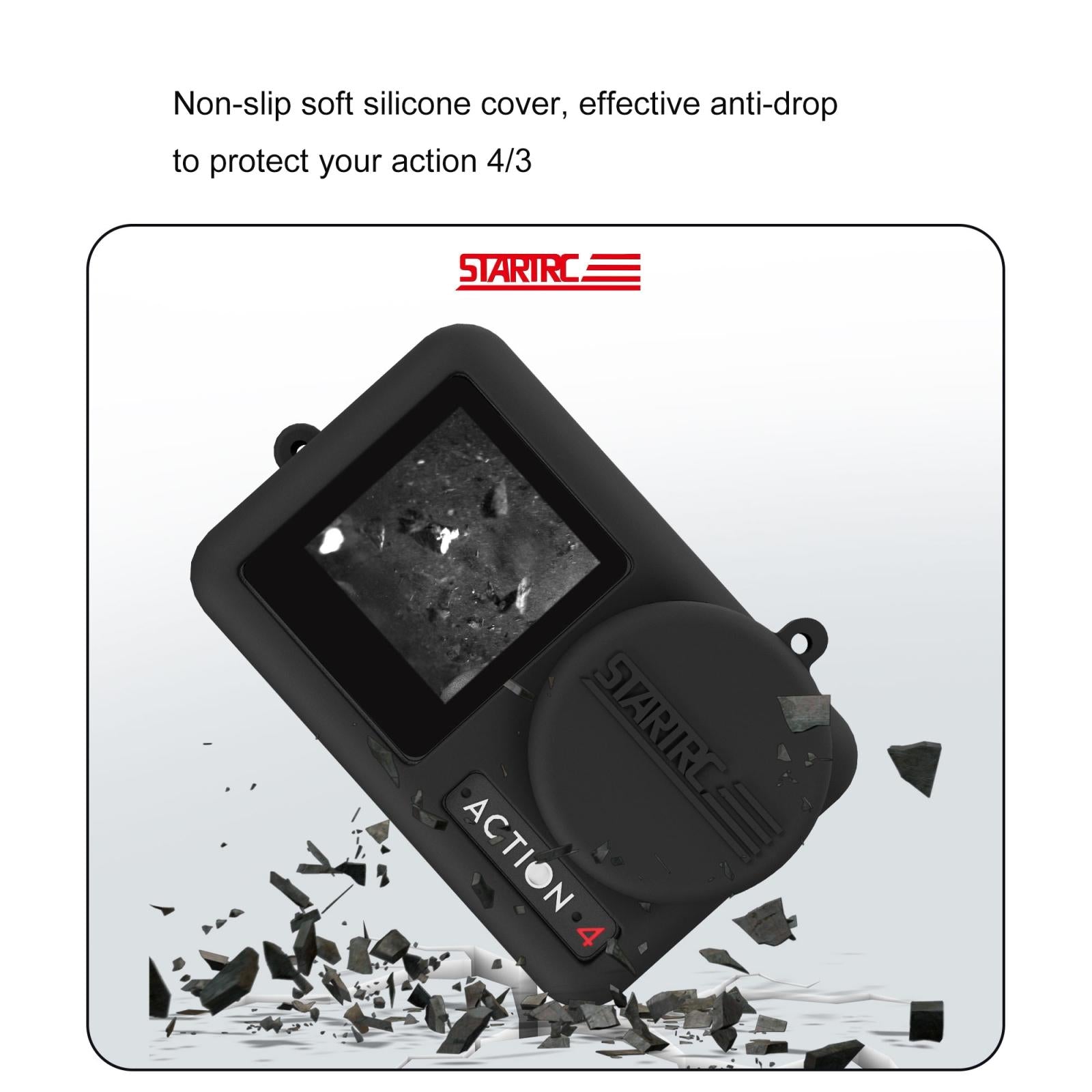 Shockproof Silicone Case with Lens Cap and Strap for Dji Action Camera 6