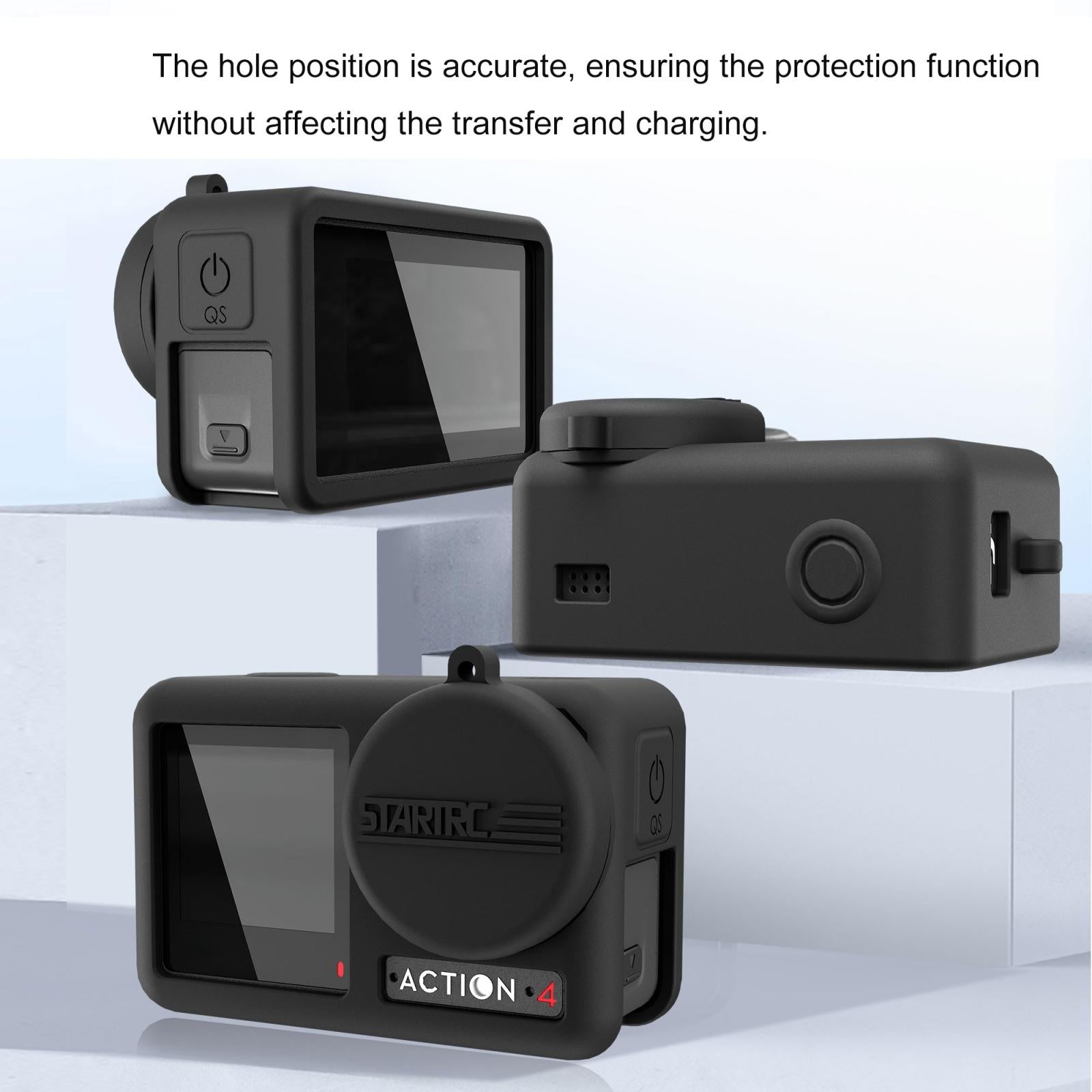 Shockproof Silicone Case with Lens Cap and Strap for Dji Action Camera 7
