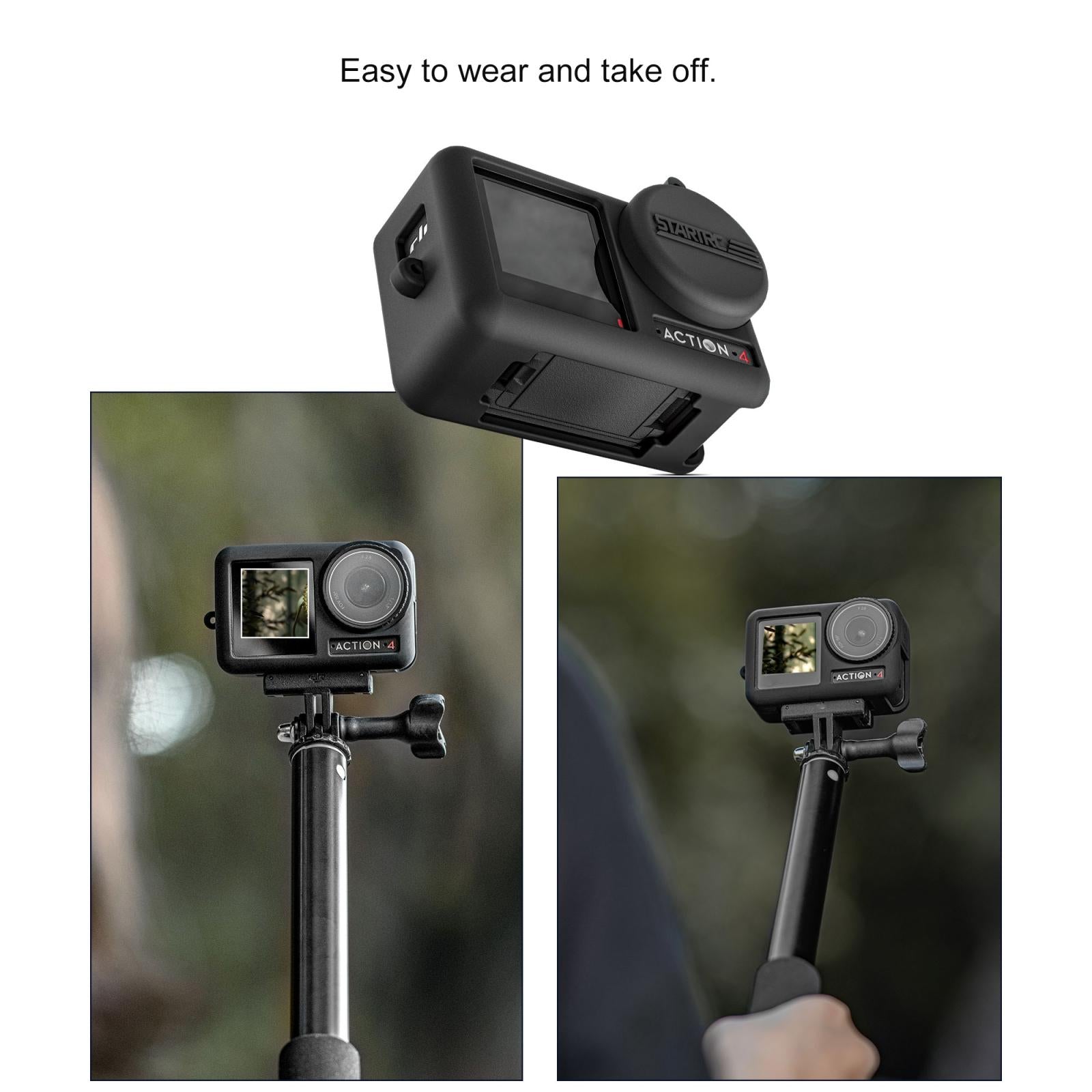 Shockproof Silicone Case with Lens Cap and Strap for Dji Action Camera 8