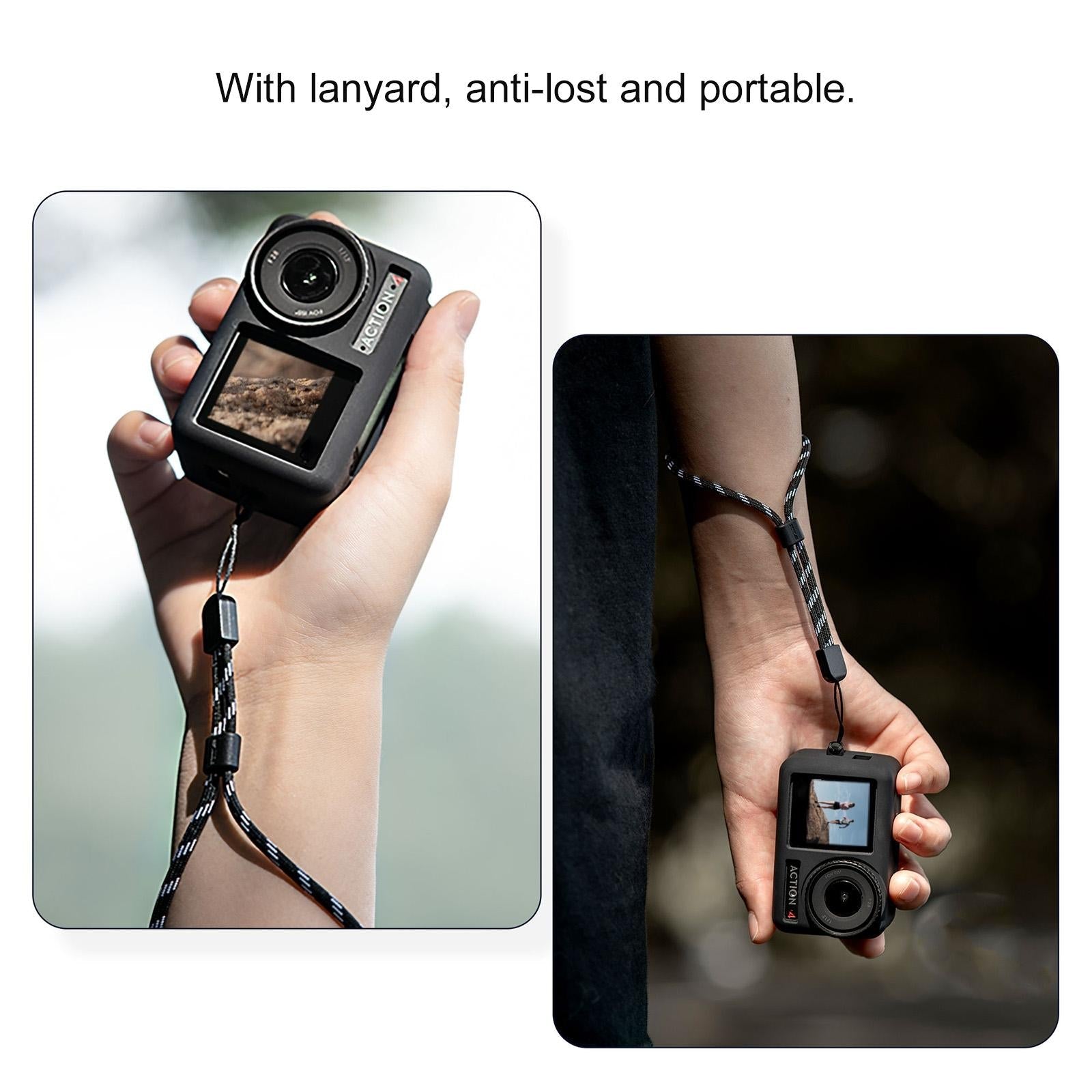 Shockproof Silicone Case with Lens Cap and Strap for Dji Action Camera 9