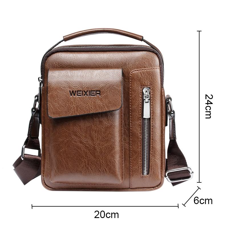 Men Universal Shoulder Messenger Bag Fashionable And Functional L 24Cm X 20Cm X 6Cm - Black 4