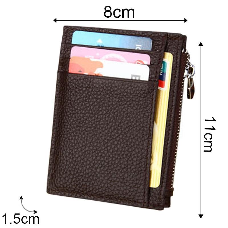 Leather Rfid Blocking Card Holder Wallet - Cowhide - Black 14