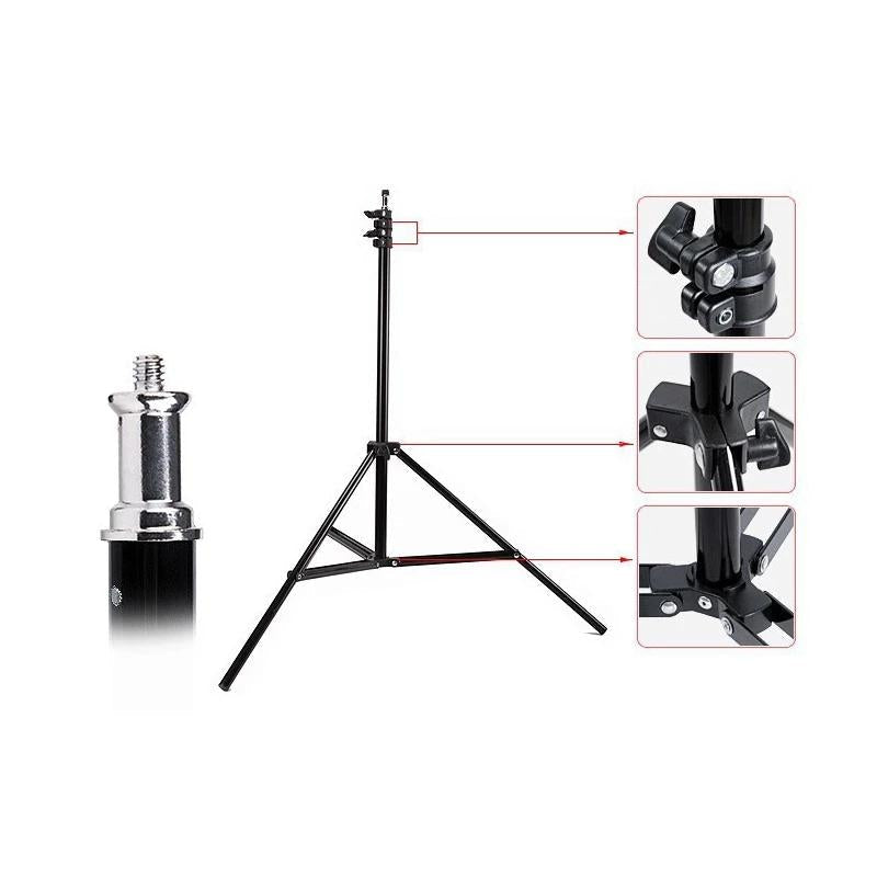 Aluminum Light Stand For Studio Flash - 2.0M Height - Black 5