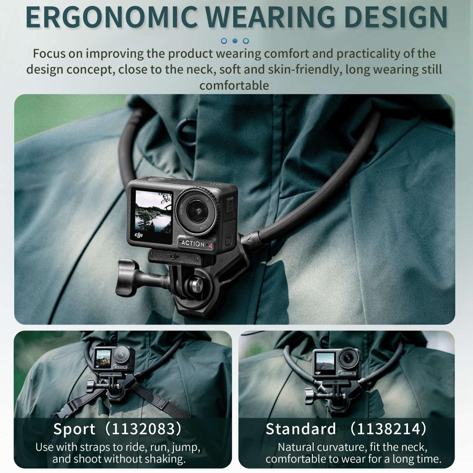 Adjustable Neck Vlog Bracket for Dji Gopro Insta360 Action Cameras and Smartphones 5