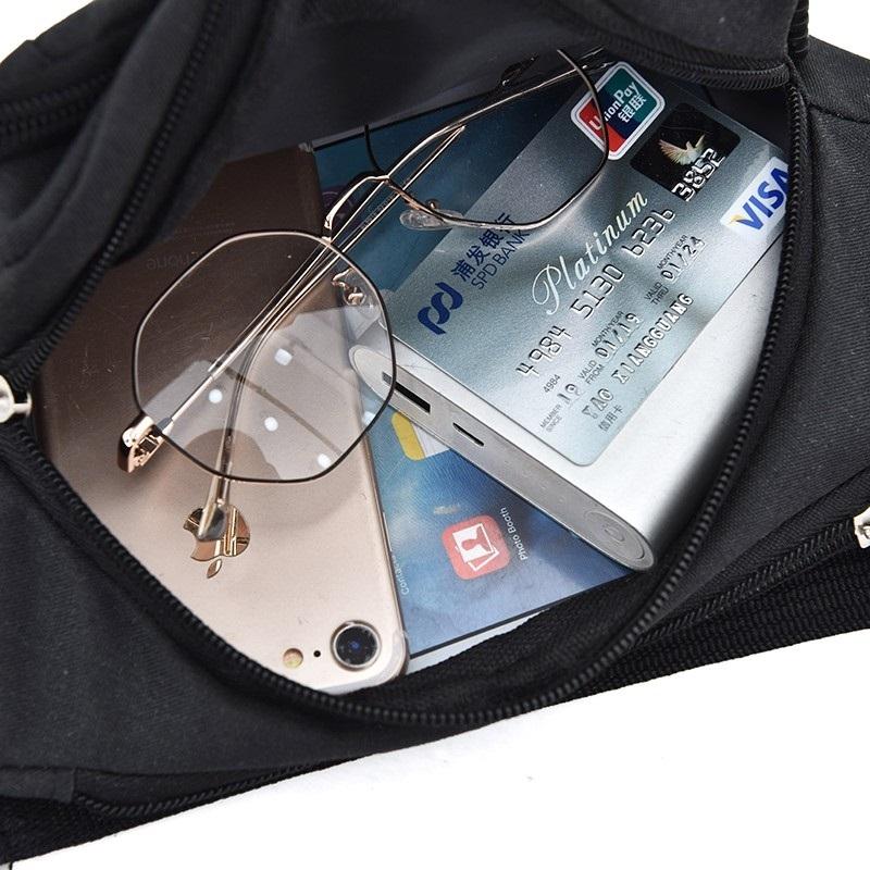 Waterproof Multi Pocket Chest Bag For Sports Black 7