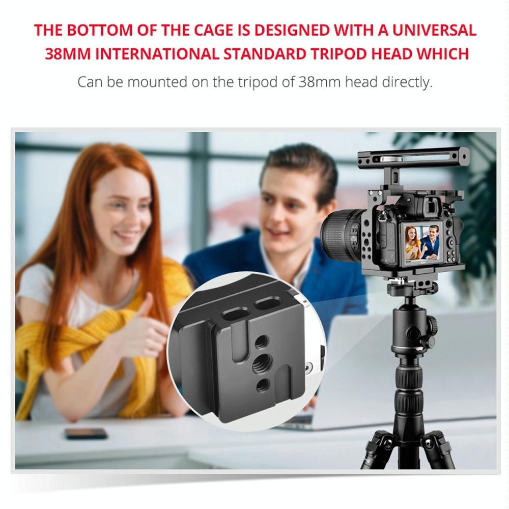 Video Camera Cage Stabilizer With Handle For Nikon Z6 / Z7 - Black 10