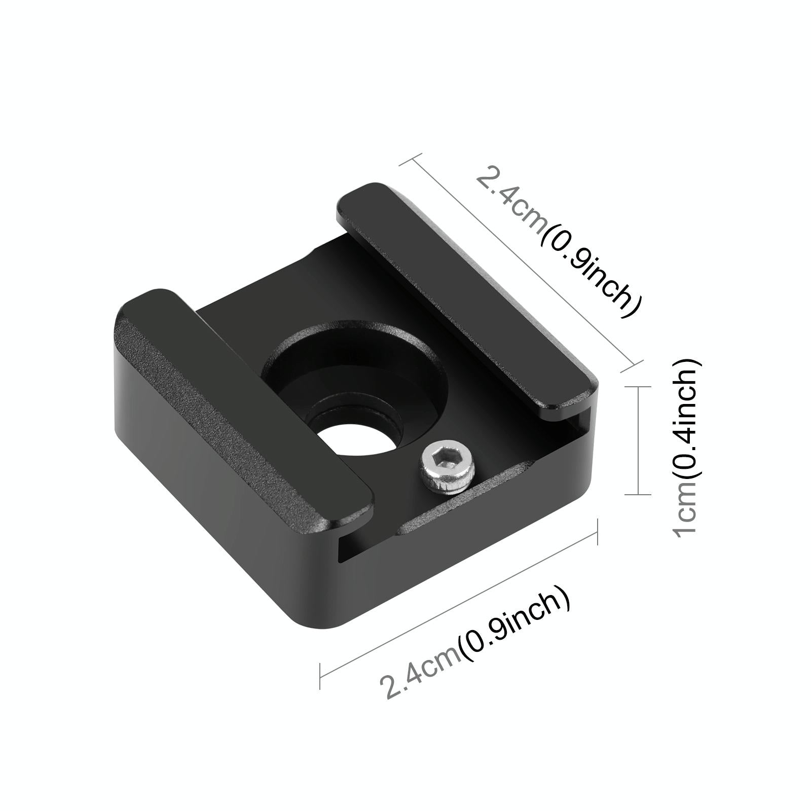 Aluminum Cold Shoe Mount For Microphone Or Flash Light - Black 3
