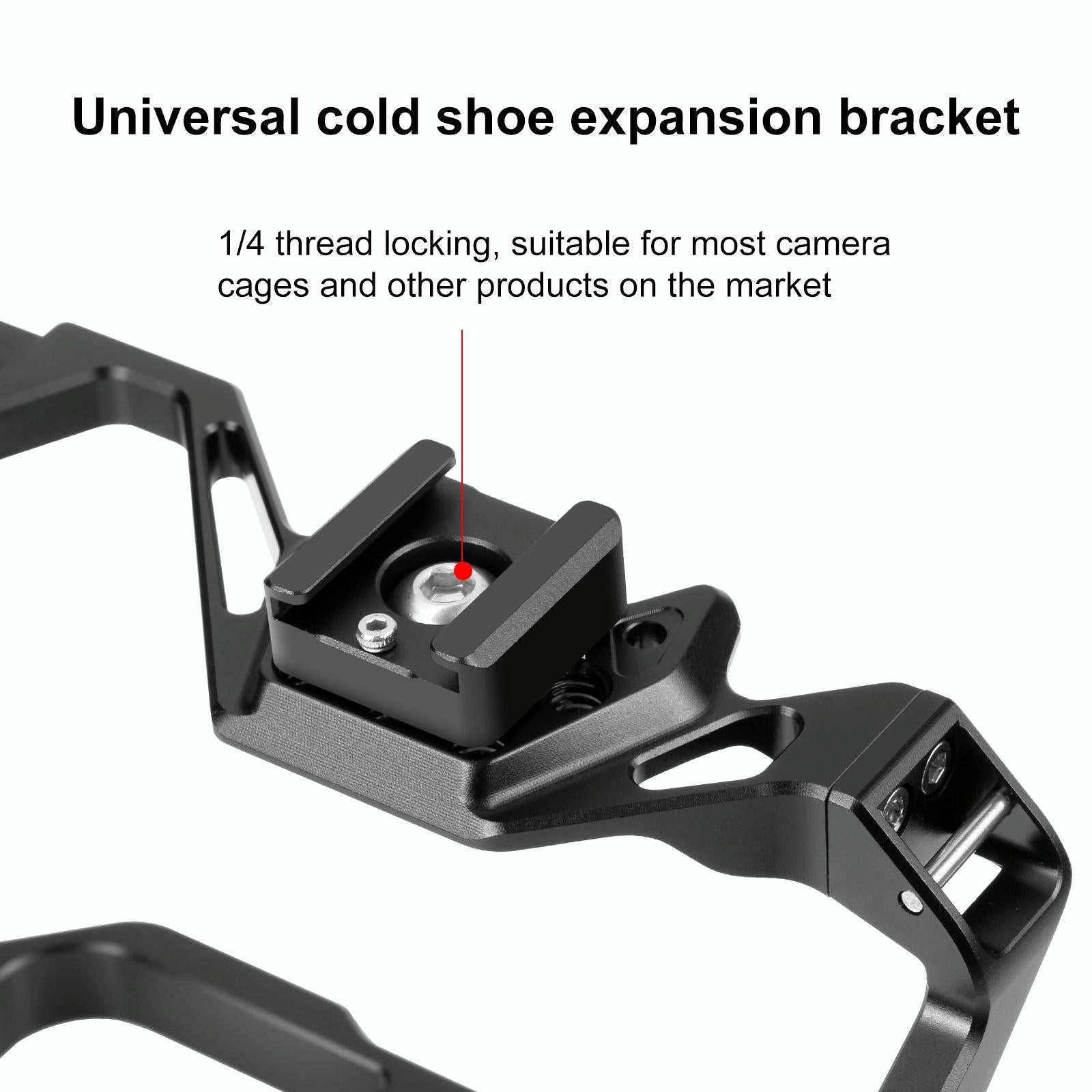 Aluminum Cold Shoe Mount For Microphone Or Flash Light - Black 6