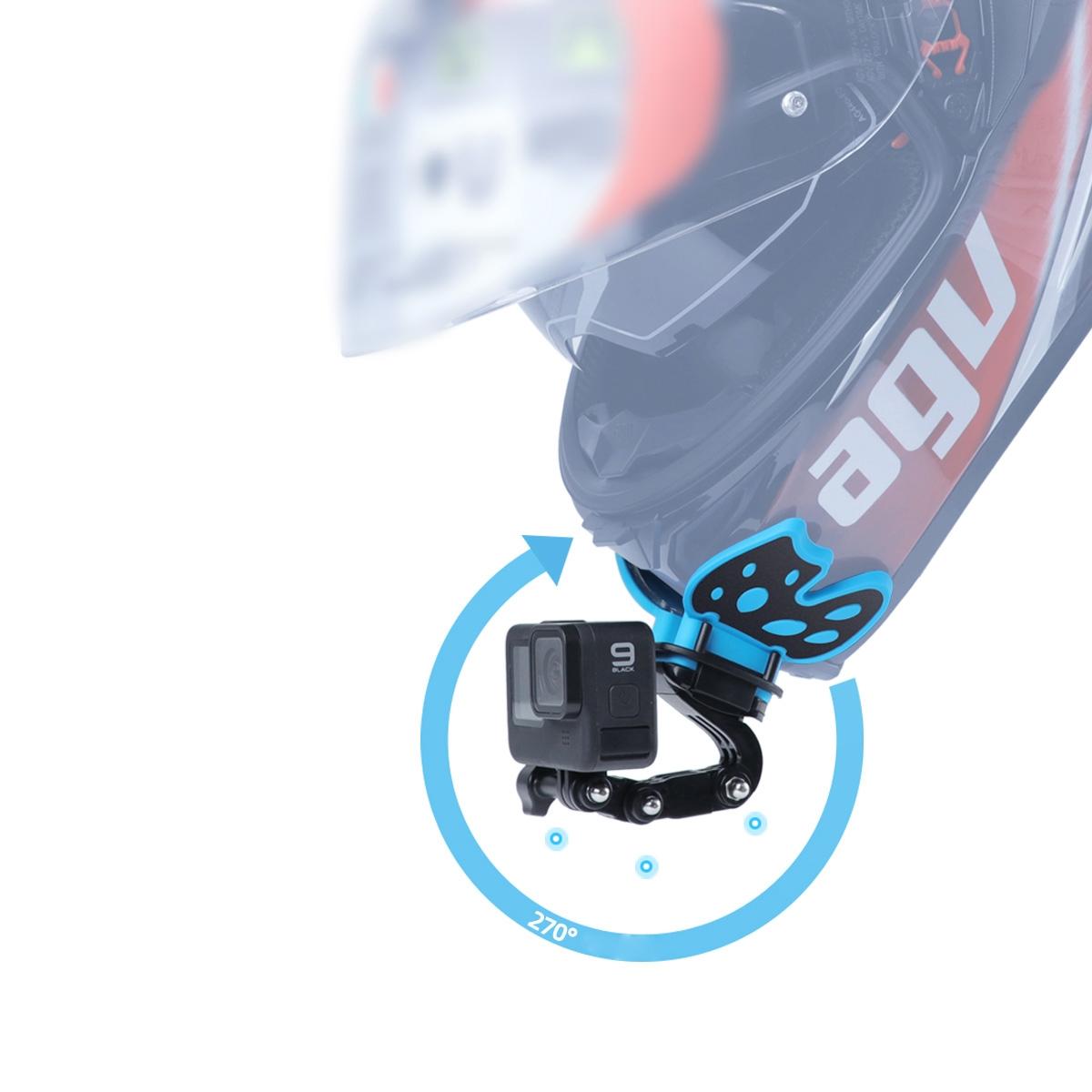 3-way Pivot Arm Butterfly Helmet Mount for Gopro Hero12 - Black 6