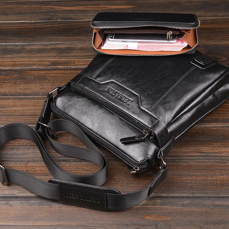 Multifunctional Men Business Messenger Bag Black 12