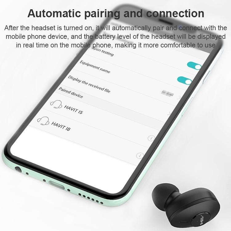 Wireless Bluetooth Earphone with Charging Box - Single - Black 7