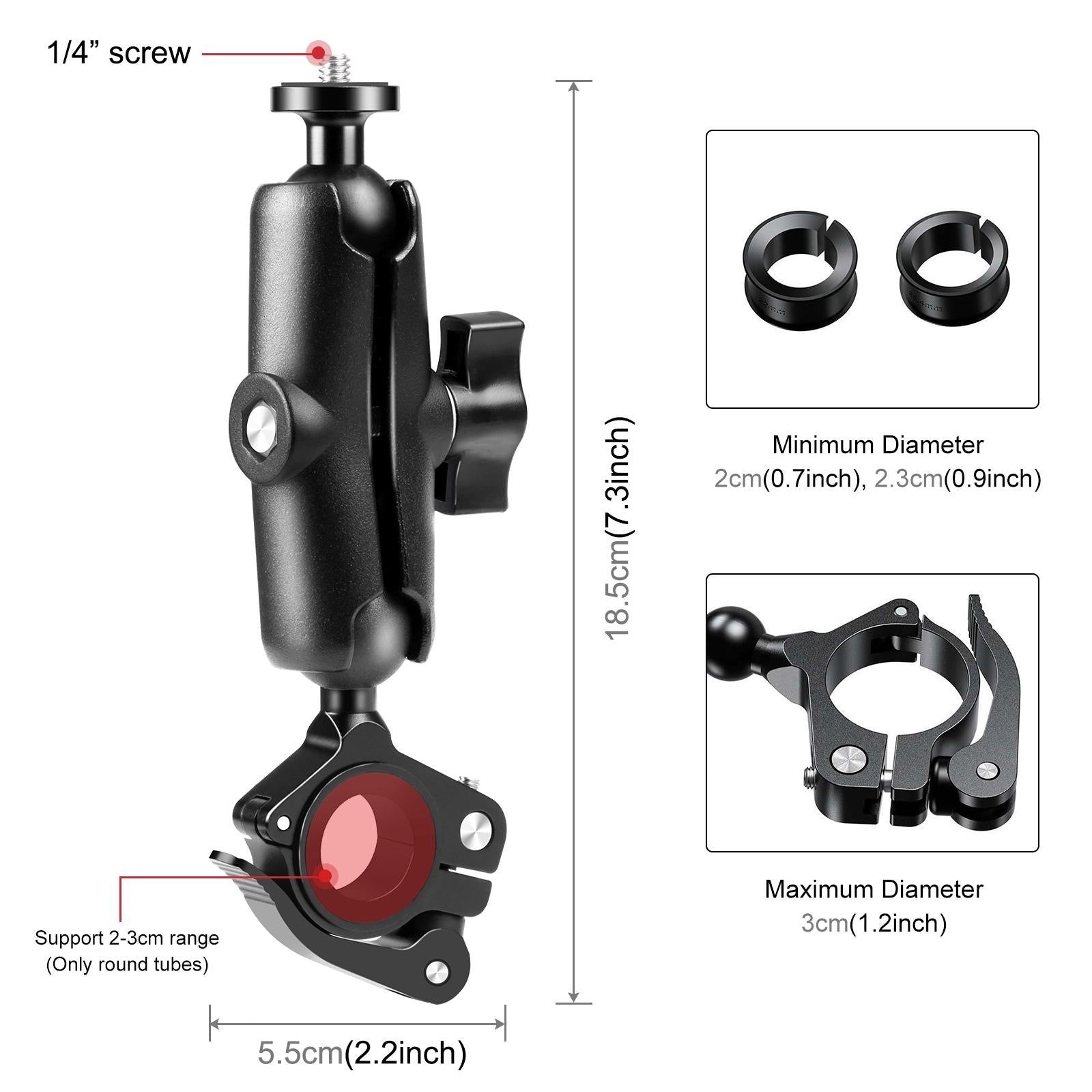 Quick Release Handlebar Mount for Action Cameras 3