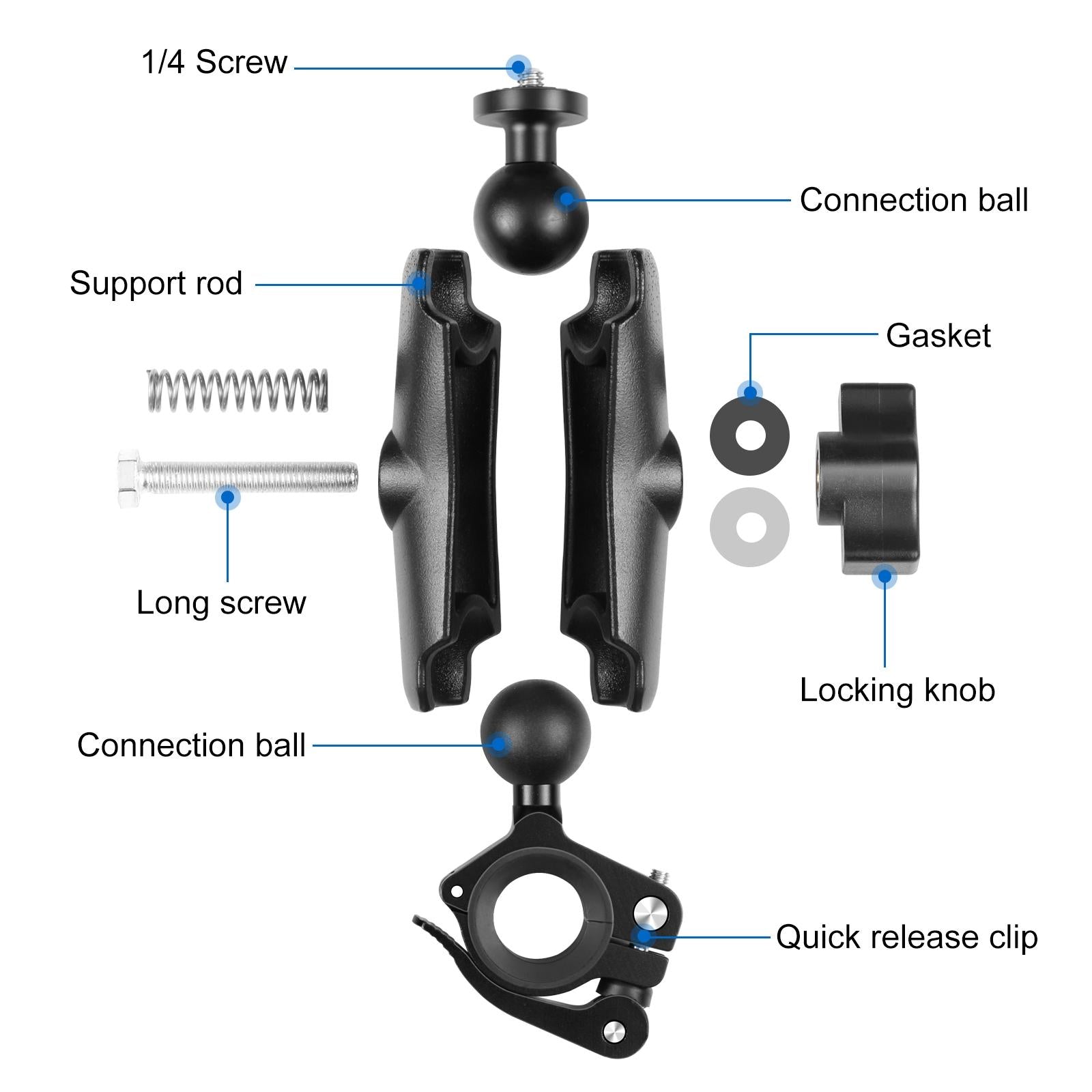 Quick Release Handlebar Mount for Action Cameras 4