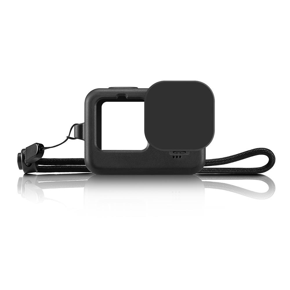 Silicone Case with Wrist Strap and Lens Cover for Gopro Hero 9-12 - Black 3